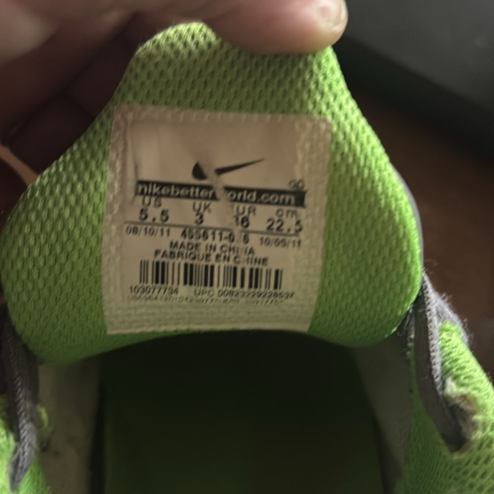 Nike.  Gray and Green Athletic Shoes - Picture 2 of 2